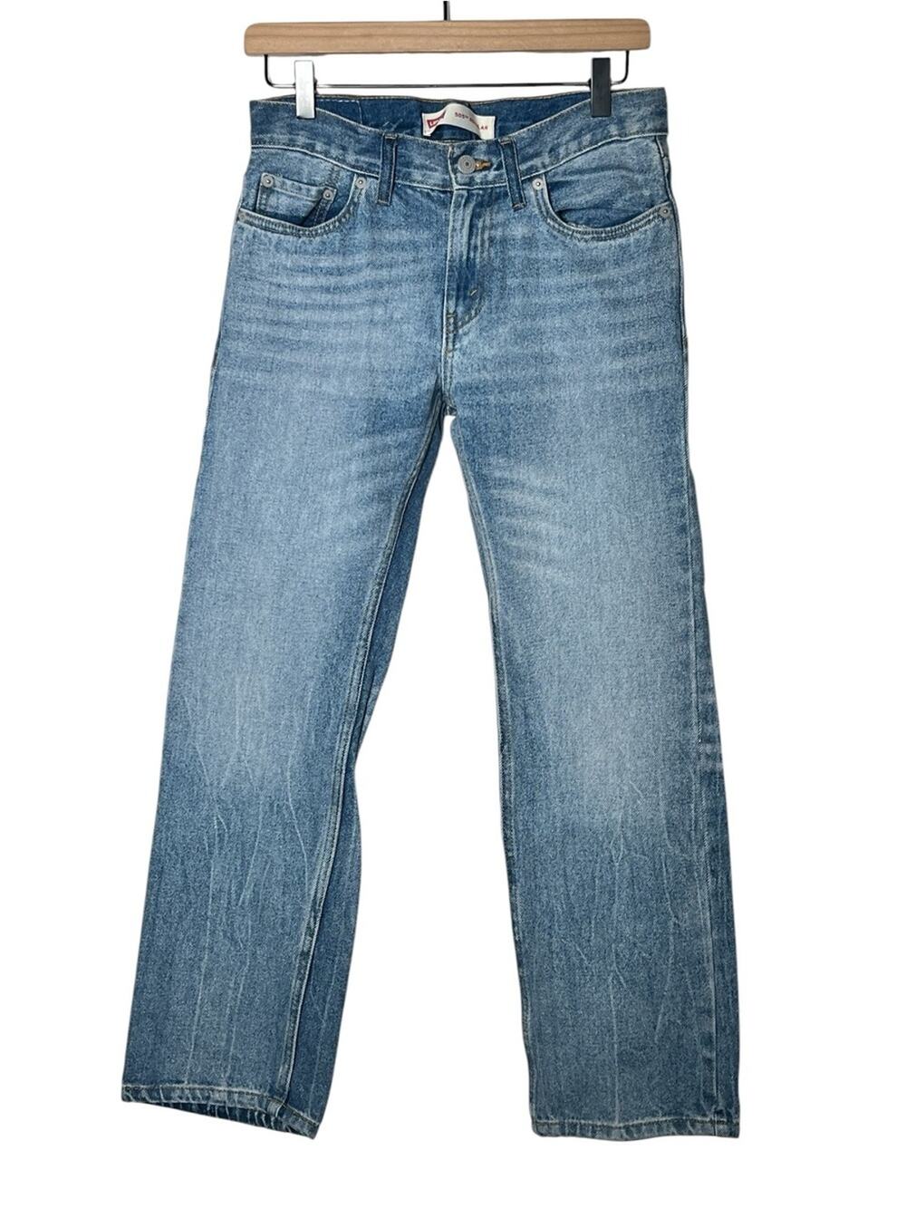 Levi's 505 light wash straight leg jeans size 14 youth B86